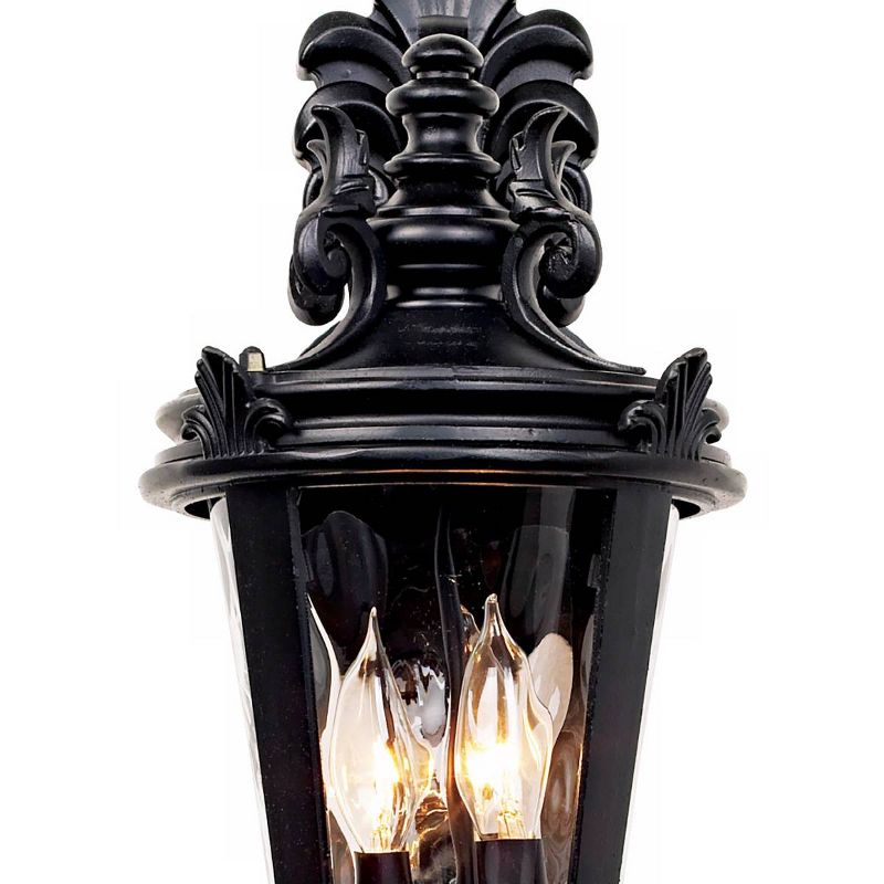 John Timberland Casa Marseille Vintage Rustic Outdoor Wall Light Fixture Textured Black Scroll 21 3/4" Clear Hammered Glass for Post Exterior Barn, 3 of 9