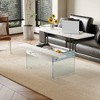 KTMBDW Wooden Coffee Table, Lift Top Coffee Table with Hidden Compartment, Lift Tabletop Dining Table with TemperedGlass Legs for Living Room - 4 of 4