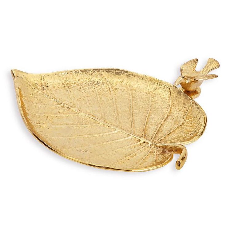 Classic Touch Gold Leaf Tray with Bird, 1 of 4
