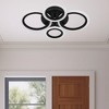 DORESshop Modern LED Flush Mount Ceiling Light, 4 Rings LED Black Lighting Fixture for Kitchen, Living Room, Bedroom, Laundry Room - 2 of 4