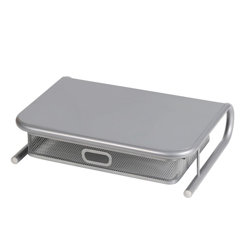 Mesh Monitor Stand with Drawer Silver - Brightroom&#8482;, 2 of 5