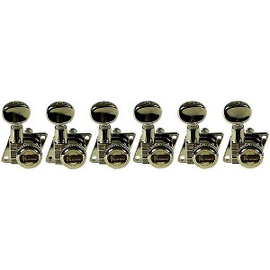 Kluson 6-In-Line Locking Revolution Series F-Mount Tuning Machines With Staggered Posts Nickel - 1 of 1