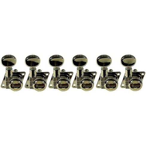 Kluson Revolution Series 6-In-Line Locking Guitar Tuners - 19:1 Ratio, H-Mount, Staggered Posts (Right Hand)