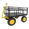 SKRAN Steel Garden Cart, Heavy Duty 1400 lbs Capacity, with Removable Mesh Sides to Convert into Flatbed and 16 in Tires for Garden,Farm,Yard - 4 of 4
