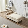 Okak Mid-Century Velvet Thicken Chair Cushion Chaise Longue with Hidden Storage,Upholstered Accent Chair for Bedroom,Living Room,Office - 3 of 4