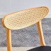 CAVINAS Rubberwood Dining Chair, Upholstered Side Chair with Rattan-Style Design, Small Curved Back, PU Cushion - 4 of 4