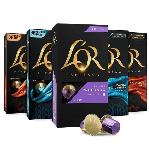 L'OR Espresso Capsules, 50 Count Variety Pack, Single-Serve Aluminum Coffee  Capsules Compatible with the L'OR BARISTA System & Nespresso Original