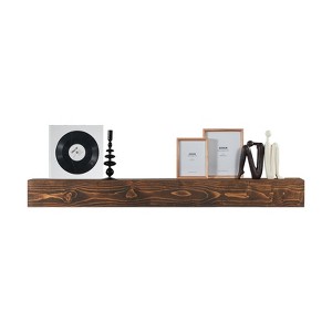 VEVOR Fireplace Mantel, 84" x 8" x 6", 50 lbs Weight Capacity, Natural Wood Mantel for Over Fireplace, Wall Mounted Floating Farmhouse Shelf, Brown - 1 of 4