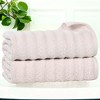 Waffle Textured Stripes Zero Twist Cotton Medium Weight Towel Set by Blue Nile Mills - 2 of 4