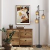 KTMBDW Dimmable Floor Lamp, Farmhouse Industrial Floor Lamp with Elegant Cylindrical Cage Tall Lamps for Living Room Bedroom-Black - 2 of 4