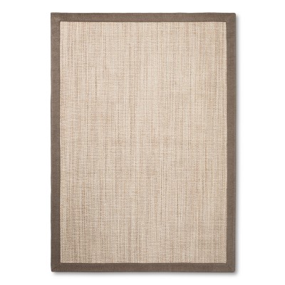 7'X10' Solid Woven Boarder Area Rug Tan - Threshold™