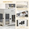 Gulches Dog Crate Furniture with Soft Water-Resistant Cushion, Dog Crate End Table with Drawer, Puppy Crate for Small Dogs Indoor with 2 Doors, White - 3 of 4