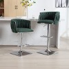 Adjustable Counter Height Barstools Set of 2,Vintage Barstools with Back and Layered Footrest,360° Swivel Boucle Barstools Set-Cuddlewood - 3 of 4