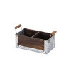 Cheung's Albina Wood & Galvanized Brown Organizer - 2 Slots - 2 of 4