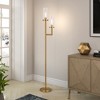 Hudson and Canal 2-Light Torchiere Floor Lamp with Glass Shade - 4 of 4