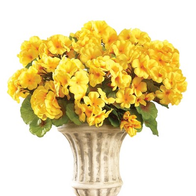 Collections Etc Artificial Geranium Floral Bush, Set of 3 - Maintenance Free Artificial Flowers for Indoor or Outdoor Display, Use 3