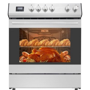 30" Freestanding Electric Range – 4 Burners, 5.0 Cu.Ft Convection Oven & Air Fryer, Stainless Steel - 1 of 4