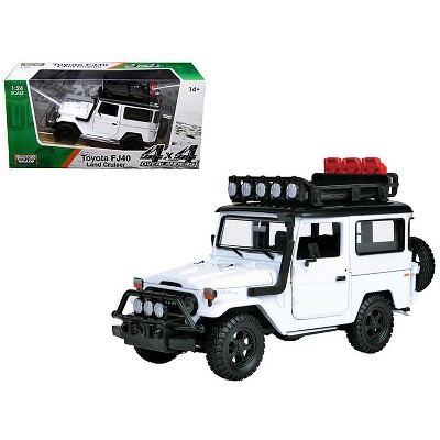 Toyota FJ40 Land Cruiser White "4x4 Overlanders" Series 1/24 Diecast Model Car by Motormax