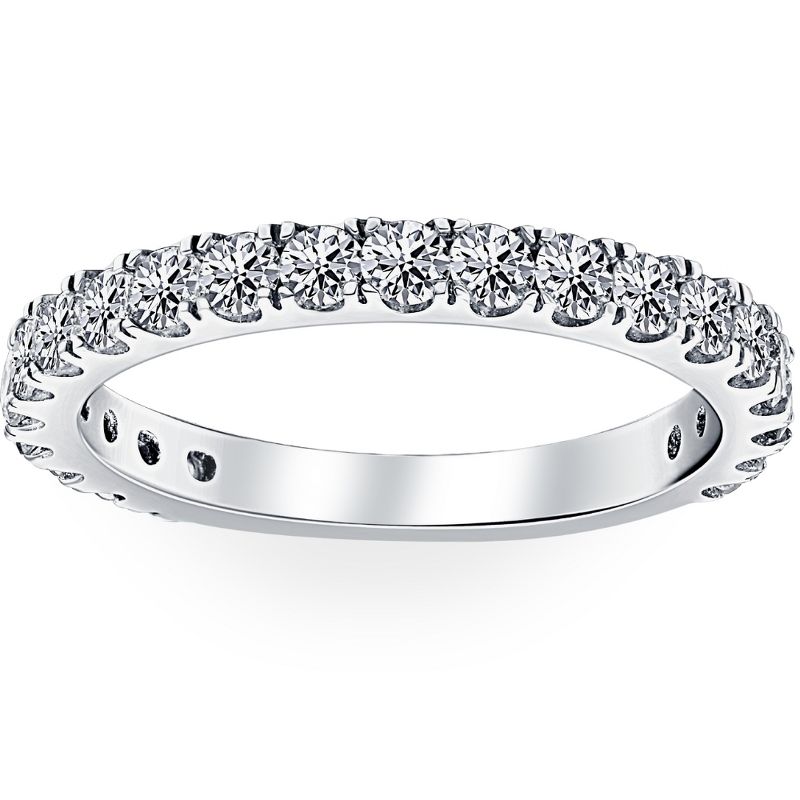 Pompeii3 1 ct Diamond Wedding Ring 14k White Gold Womens Anniversary Stackable Jewelry, 1 of 6