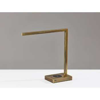 Aidan AdessoCharge LED Wireless Charging Desk Lamp (Includes LED Light Bulb) Antique Brass - Adesso