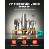VEVOR Cocktail Shaker Set, 13-Piece Stainless Steel Bar Tools with Bamboo Stand, Boston Bartender Kit Accessories | Mixer Spoon, Muddler, Silver&Brown - 4 of 4