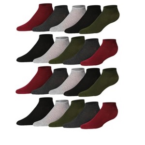 JAMES FIALLO Mens 20 Pairs Classy Extra Lightweight Elegant Solid Dark Tones Low Cut/No Show Socks - 1 of 4