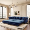 Whisen Velvet 3-in-1 King Size Pull-Out Sofa Bed & Convertible Sleeper Sofa with Movable Ottoman, Tufted Design - 3 of 4
