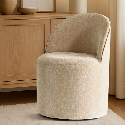 Modern Soft Chenille Barrel Accent Chair with Casters, Upholstered Rolling Chair for Living Room, Bedroom or Small Spaces-Maison Boucle