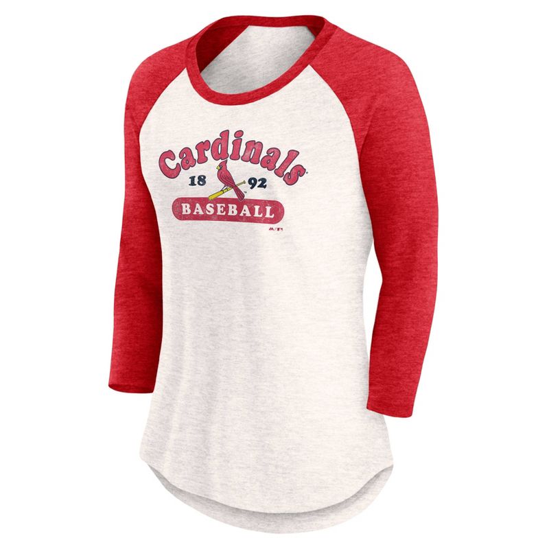 MLB St. Louis Cardinals Women&#39;s 3 Qtr Fashion T-Shirt, 2 of 4