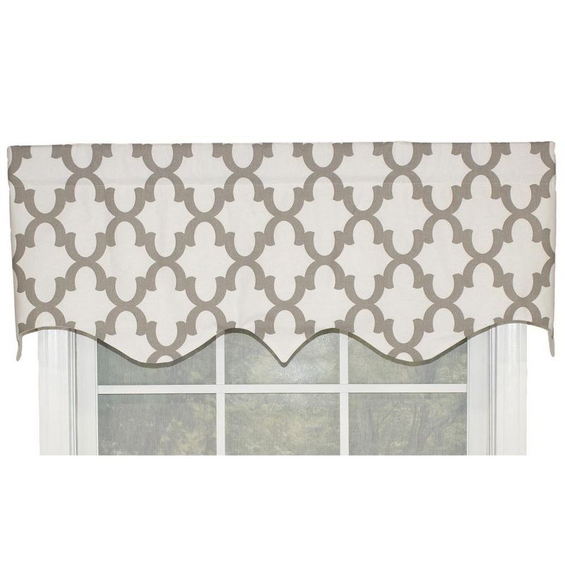 Ogee Style All Season Regal 3" Rod Pocket Valance 50" x 17" Taupe by RLF Home, 1 of 5