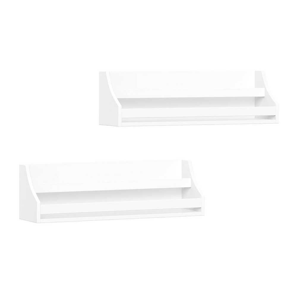 Photos - Wall Shelf 2pk Kids' Book Nook Wall Bookshelf Set White - RiverRidge Home