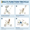 Foldable Baby Tricycle w/ Parent Handle, Safety Harness & Canopy – Adjustable for 1-6 Ages ,7-in-1 Balance Bike & Stroller Modes - 3 of 4