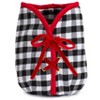 Plaid Christmas Tree Pot Cover – 9"H in Black and White Gingham with Red Trim by Melrose - 2 of 3