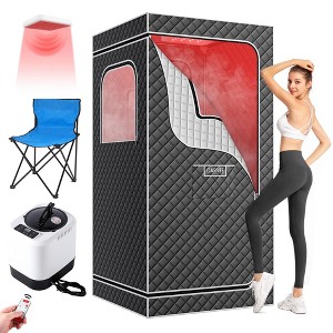 Garvee Portable Steam Sauna Tent with 600D Oxford Cloth and Aluminum Foil Lining - with 4L Large Steamer and Folding Chair - 1 of 4