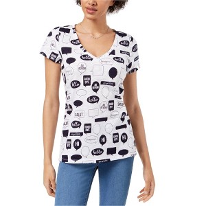 maison Jules Womens Chat Bubbles Hello Graphic T-Shirt - 1 of 1