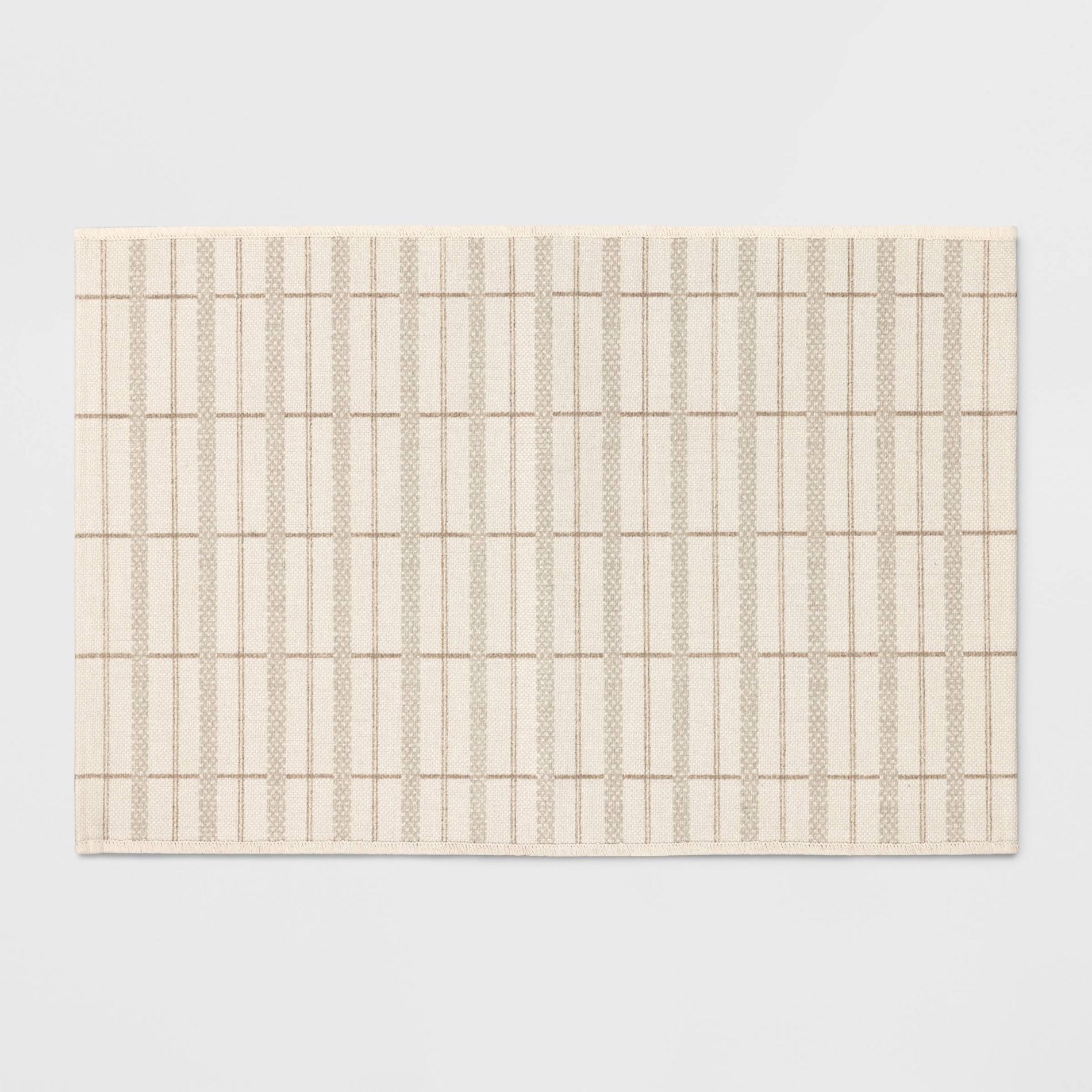 24"x36" Plaid Scatter Accent Rug Cream/Tan - Threshold™