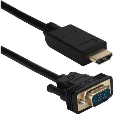 QVS 3ft HDMI to VGA Video Converter Cable - 3 ft HDMI/VGA A/V Cable for Computer, Tablet, Projector, Monitor