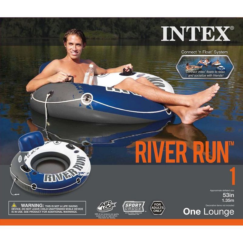 Intex River Run I Sport Lounge, Inflatable Water Float, 53" Diameter, 3 of 4