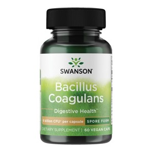 Swanson Bacillus Coagulans probiotic for digestive & gut health (6 Billion CFU, 60 veggie capsules) - 1 of 4
