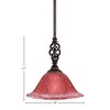 Toltec Lighting Elegante 1 - Light Pendant in  Dark Granite with 10" Raspberry Crystal Shade - 2 of 2
