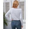 YESFASHION Women's Cropped Cardigan V Neck Long Sleeve Soft Knit Rib Bolero Shrugs Sweater - 2 of 4