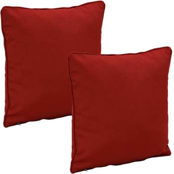 Sunnydaze Indoor/Outdoor Square Accent Decorative Throw Pillows for Patio or Living Room Furniture - 16" - 2pk