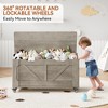 Storage Chest Toy Chest for Boys, Girls, Kids Wooden Toy Box with Lids and Safety Hinge, Entryway Storage Bench Chest, Storage Trunk - 2 of 4