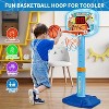 Adjustable Toddler Basketball Hoop with Light Sound and 3 Balls Indoor Sport Toy for Ages 1-3 Gift - 4 of 4