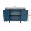 ORRD 47" Oval Fluted Sideboard with 4 Doors, Curved Edge Buffet Cabinet with Sliding Doors, Freestanding Storage for Living Room or Kitchen - 2 of 4