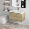 SEVOBAL Bathroom Storage Cabinets, Bathroom Vanity with Sink, Modern Wall Mounted Bathroom Storage Vanity Cabinet, Brown, 35.43"*19.69"*22.44" - 2 of 4