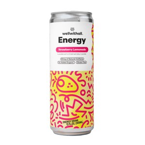 WellWithAll Energy Strawberry Lemonade Energy Drink - 12 fl oz - 1 of 4