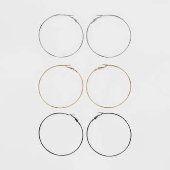 Hoop Earring Set 3pc - Wild Fable™ Gold/Silver