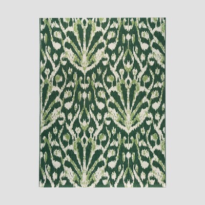 5'3"x7' Peacock Ikat Outdoor Rug Green - Threshold™