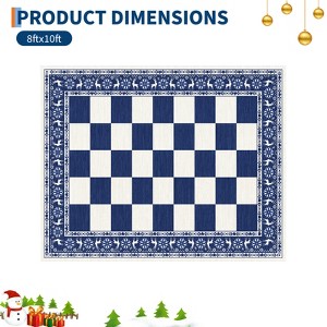 Christmas Plaid  Rug - Washable Non-Slip Reindeer Rug, Stain Resistant Foldable Floor Mat for Entryway, Porch, Bedroom, Multiple Sizes & Colors - 1 of 4